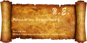 Mészáros Engelbert névjegykártya